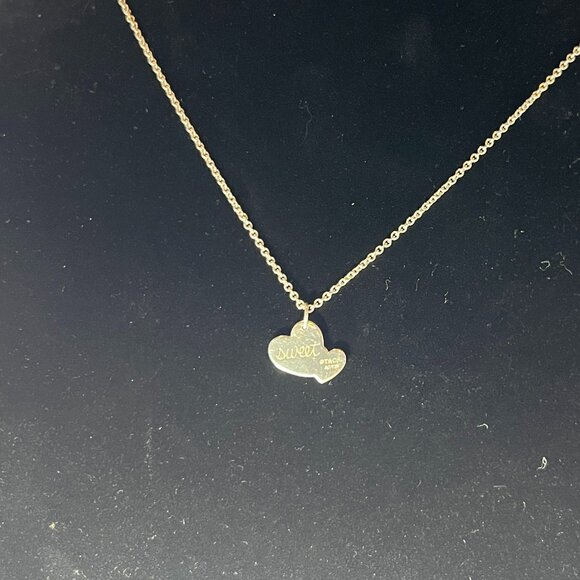 Authentic Tiffany & Co. Sweet Heart Double Hearts Charm Silver Necklace - Picture 5 of 7